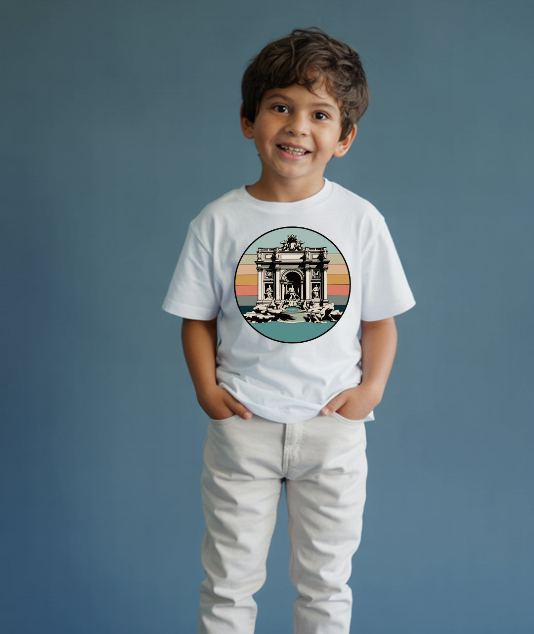 Trevi Fountain Retro Sunset – Vintage Rome Art Toddler Tee