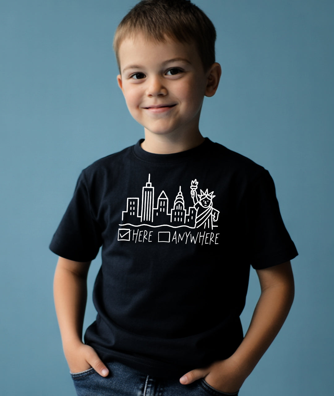 Here in USA Black Toddler Tee