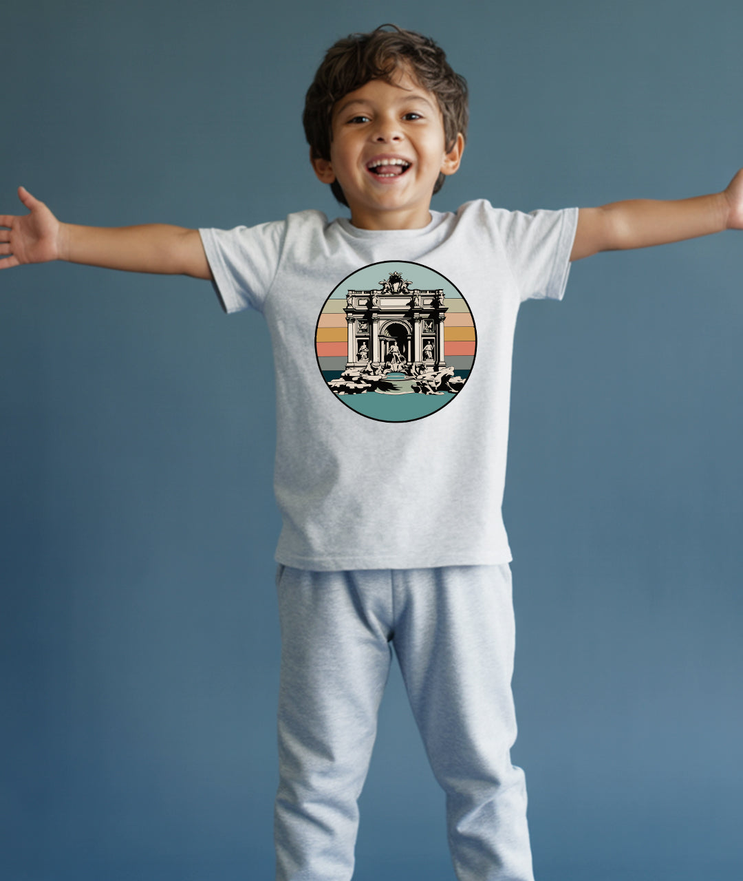 Trevi Fountain Retro Sunset – Vintage Rome Art Toddler Tee