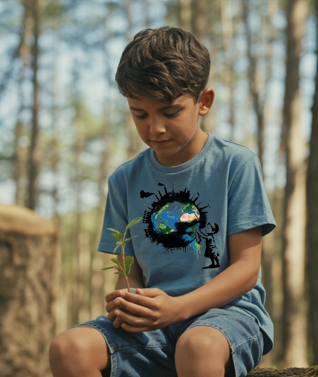 Child Cleaning Earth Toddler Tee