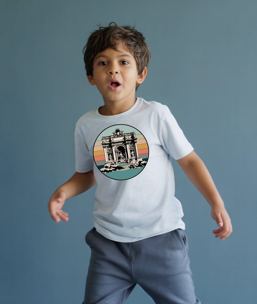 Trevi Fountain Retro Sunset – Vintage Rome Art Toddler Tee