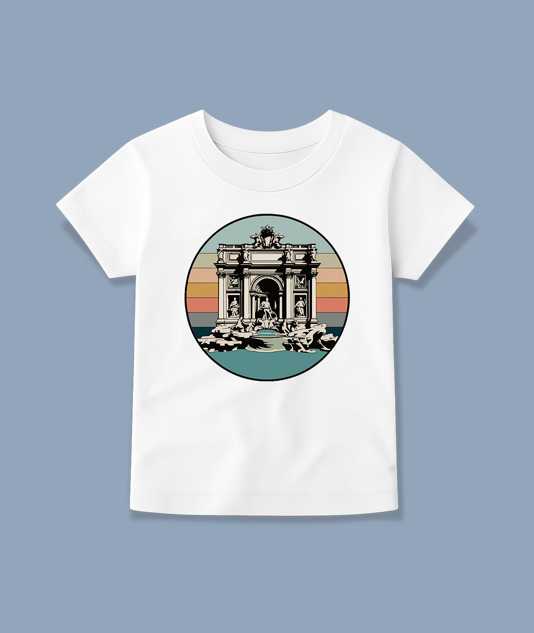 Trevi Fountain Retro Sunset – Vintage Rome Art Toddler Tee