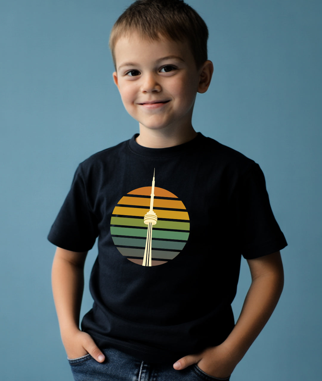Toronto Skyline Retro Art – CN Tower Toddler Tee