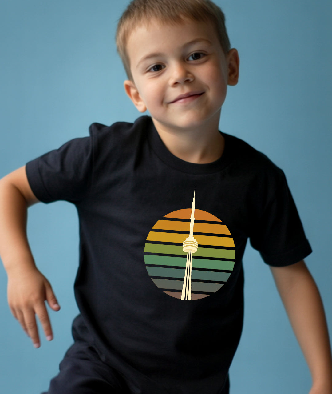 Toronto Skyline Retro Art – CN Tower Toddler Tee