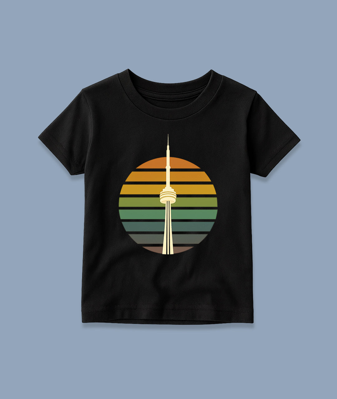 Toronto Skyline Retro Art – CN Tower Toddler Tee