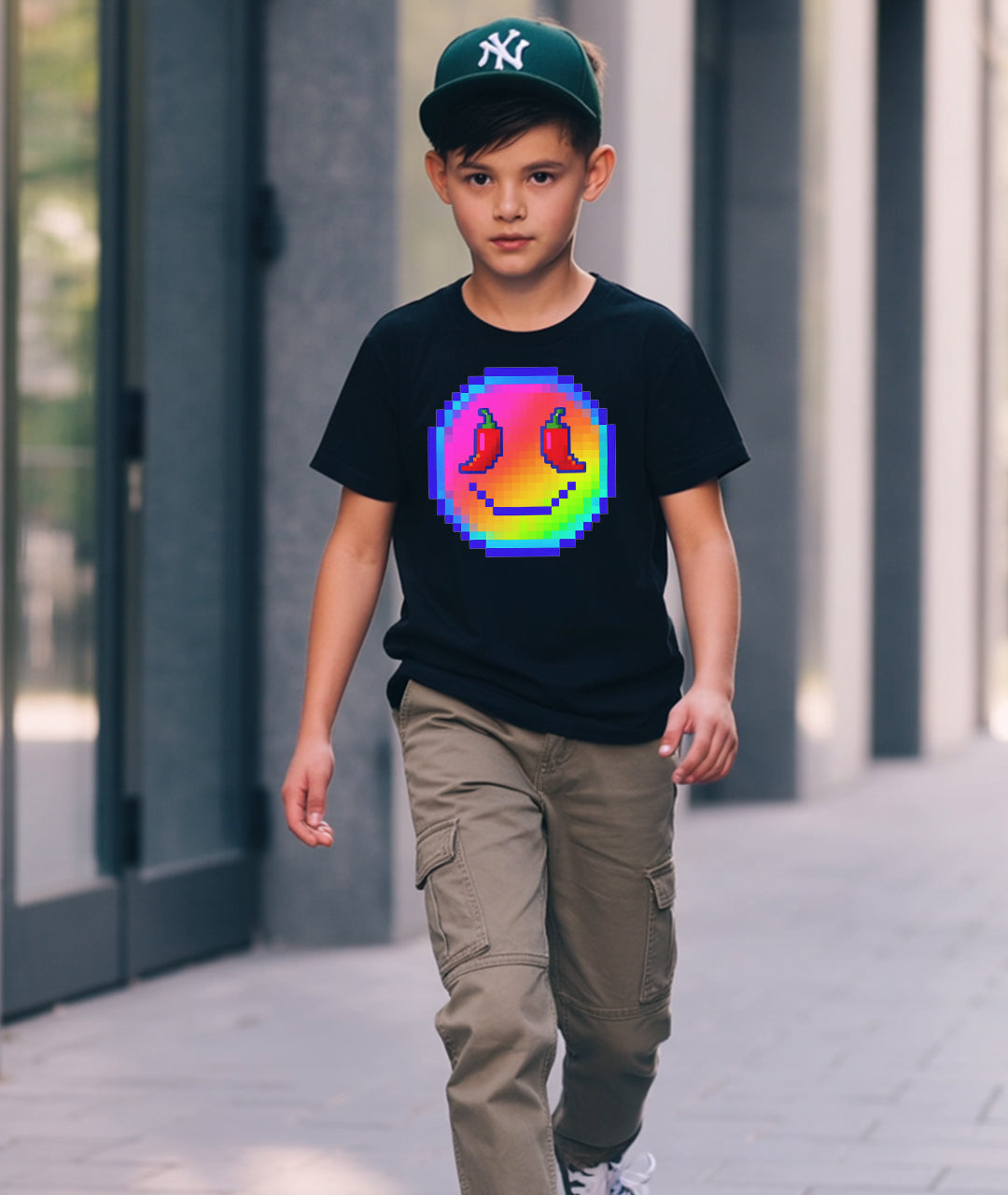 Pixel Jalapeno Grin Youth T-Shirt