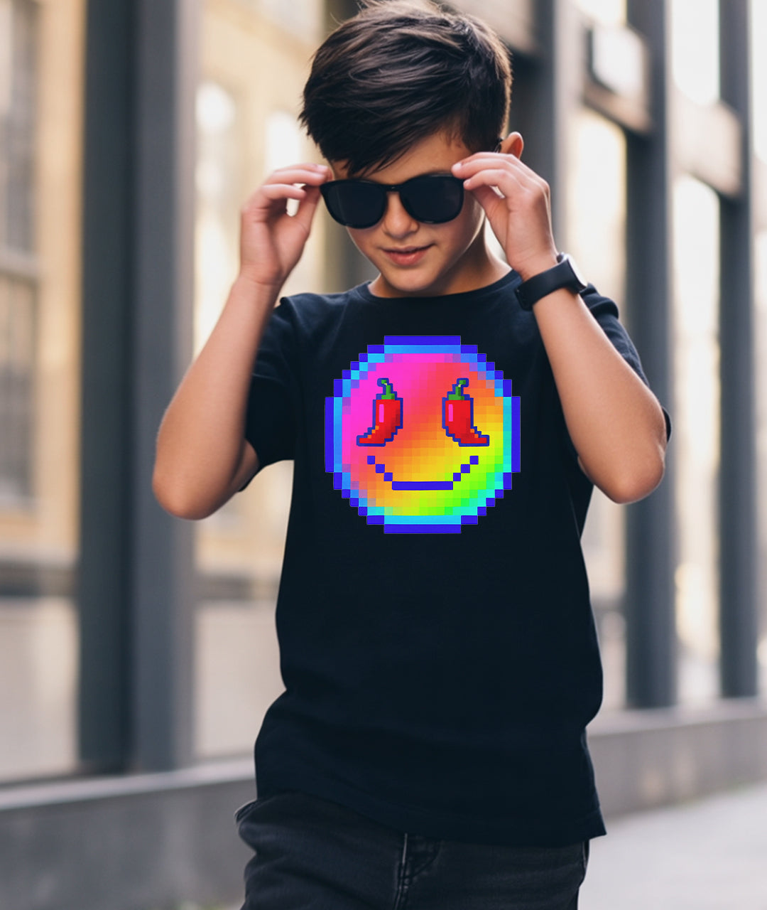 Pixel Jalapeno Grin Youth T-Shirt