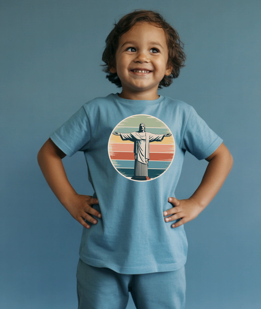 Christ the Redeemer Retro Art – Vintage Toddler Tee