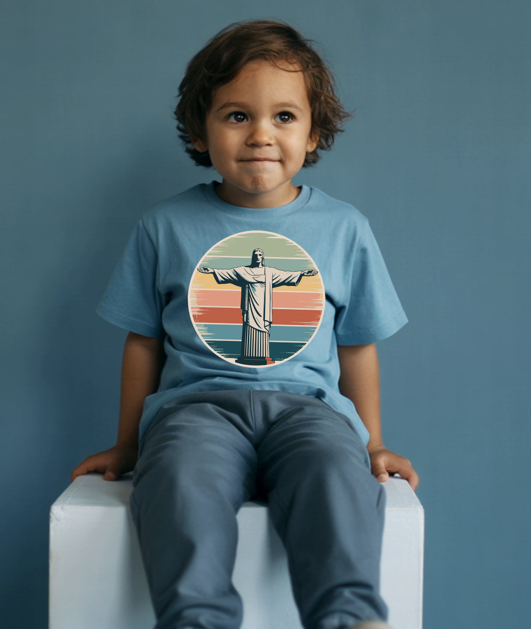 Christ the Redeemer Retro Art – Vintage Toddler Tee
