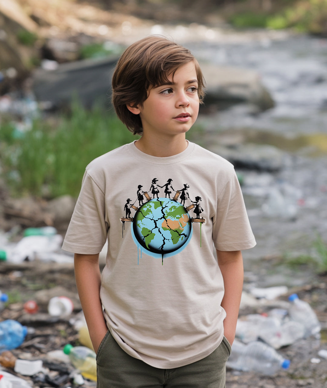 Kids Building Bridges on Earth Youth T-Shirt