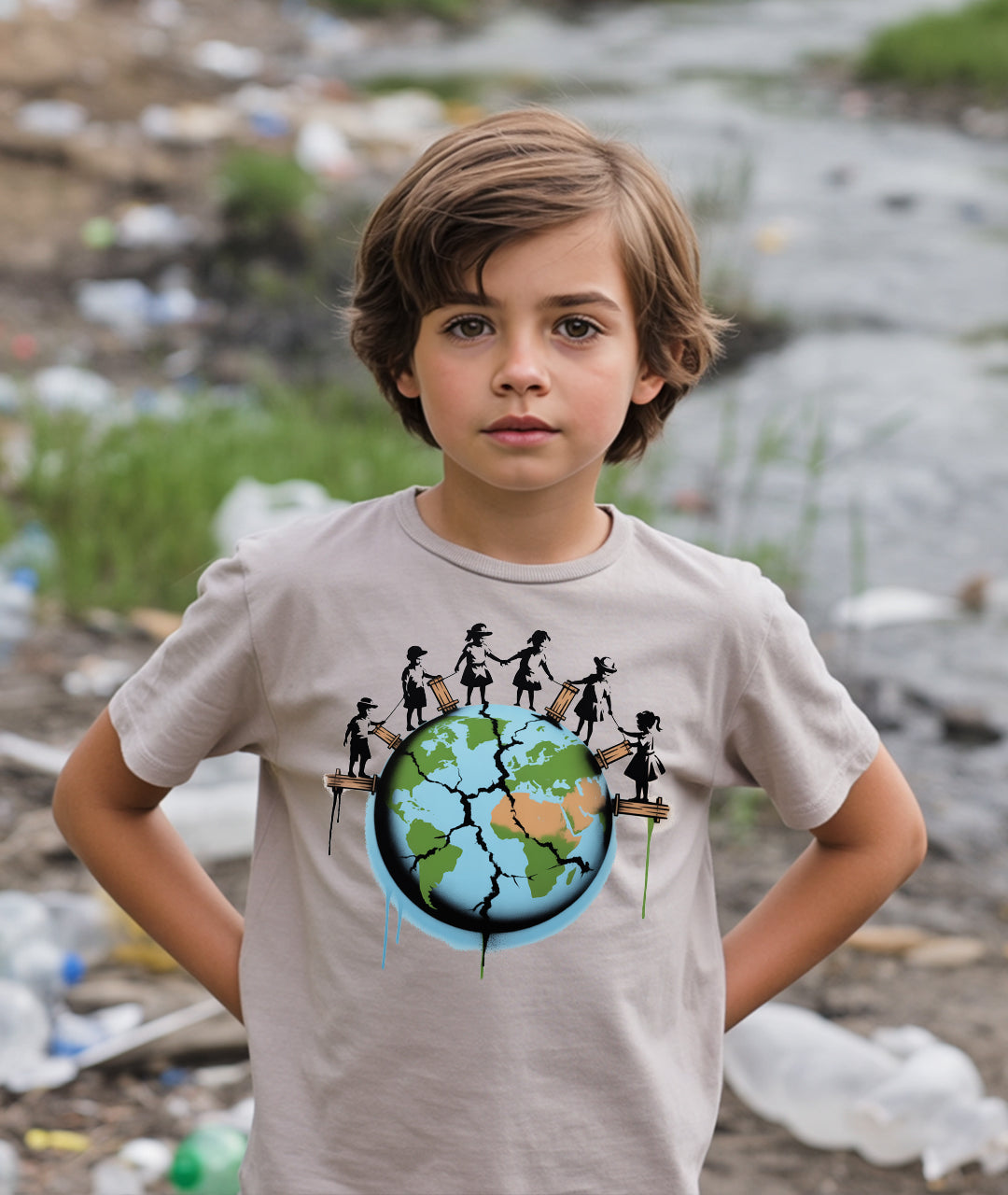 Kids Building Bridges on Earth Youth T-Shirt