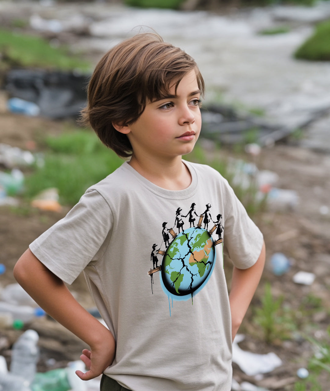 Kids Building Bridges on Earth Youth T-Shirt