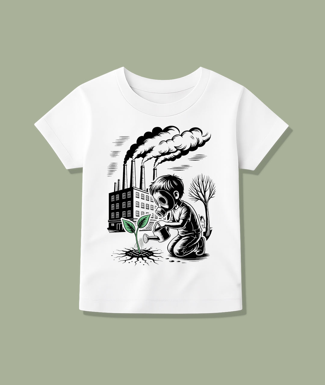 Gas Mask Boy – Eco Street Art Toddler Tee