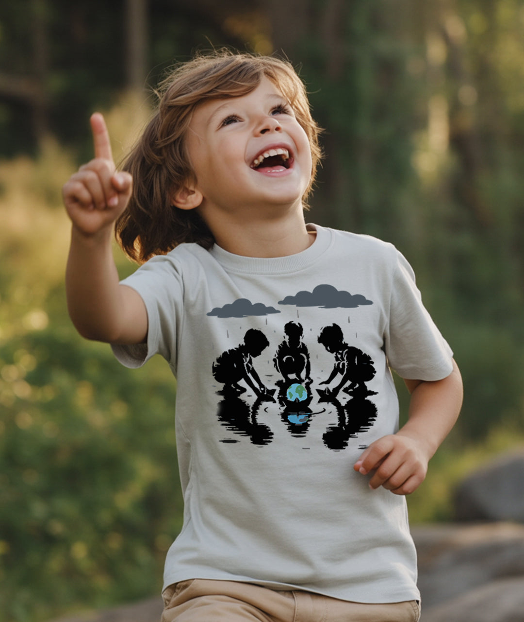 Kids with Earth Boat – Eco Art Toddler Tee