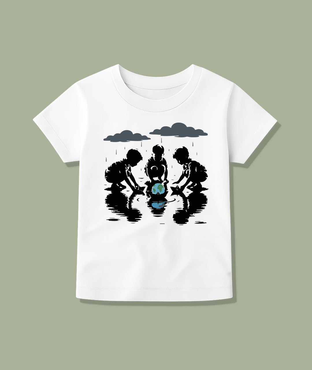 Kids with Earth Boat – Eco Art Toddler Tee