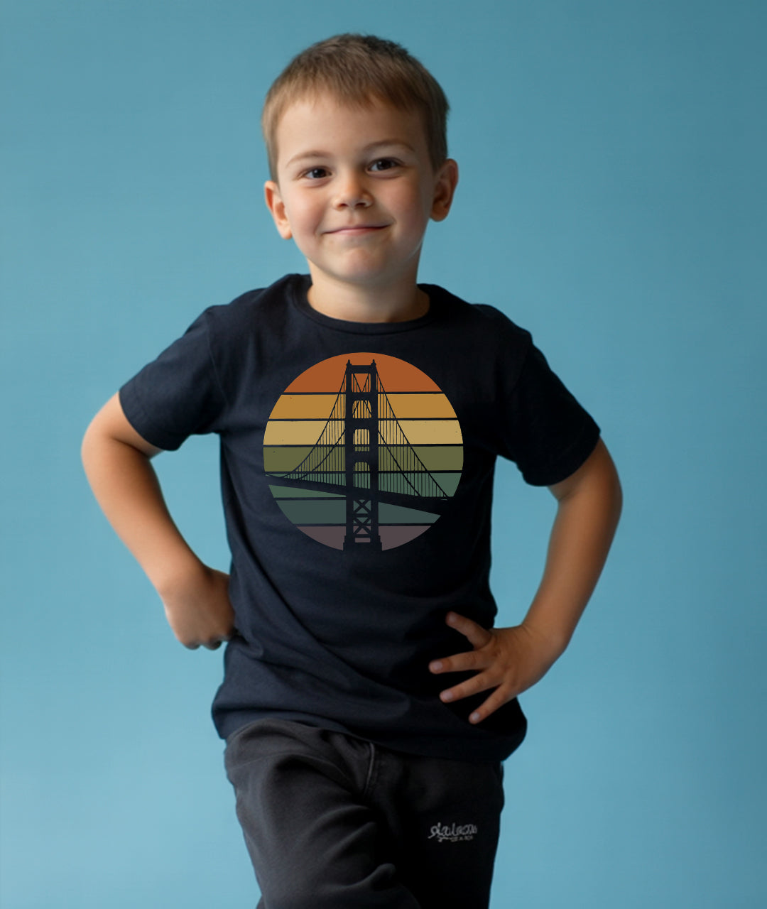 Golden Gate Retro Sunset – Vintage Art Toddler Tee