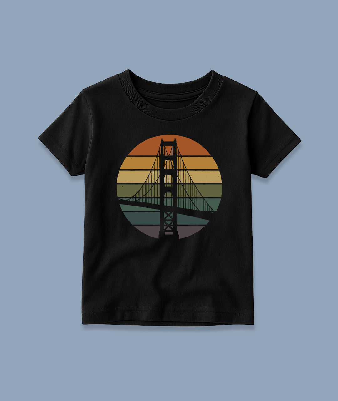 Golden Gate Retro Sunset – Vintage Art Toddler Tee