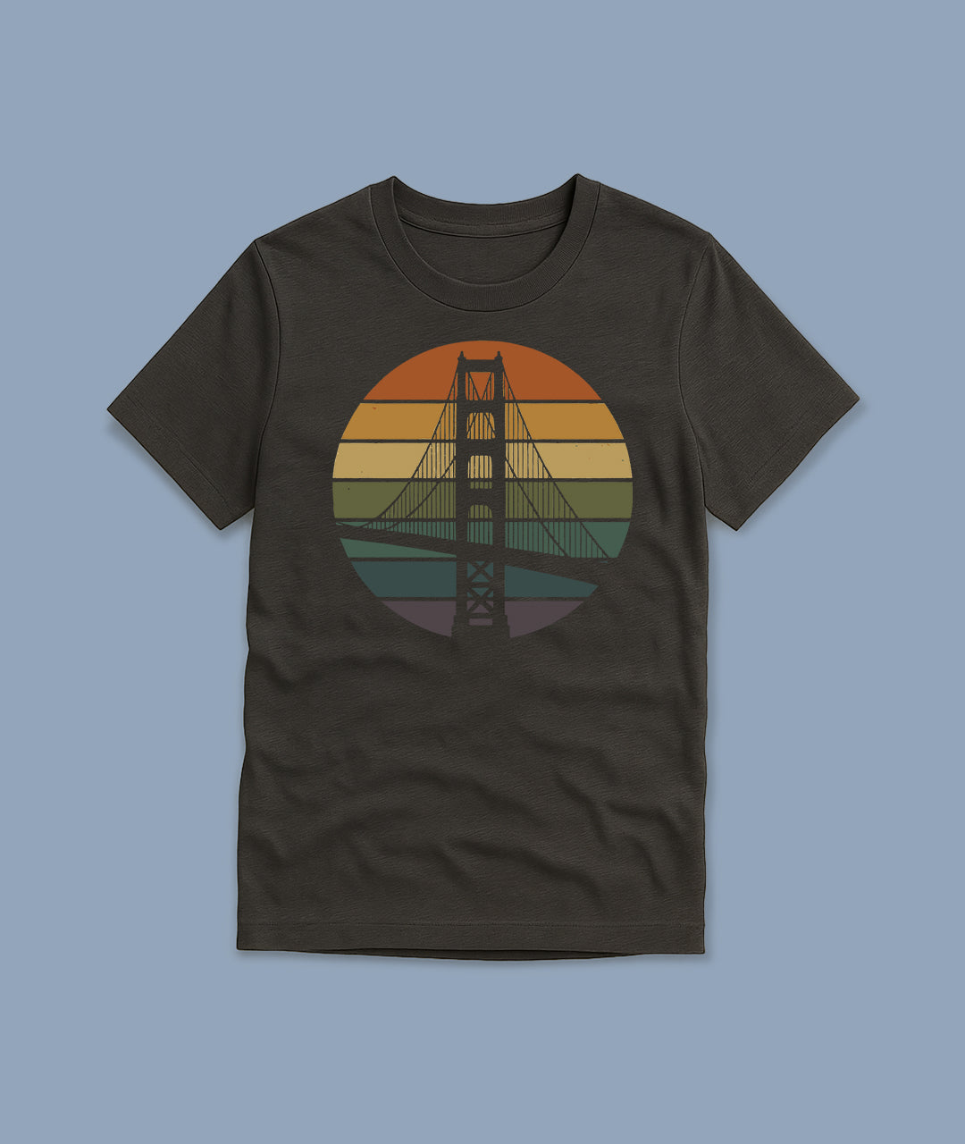 Golden Gate Retro Sunset – Vintage Art Youth T-Shirt