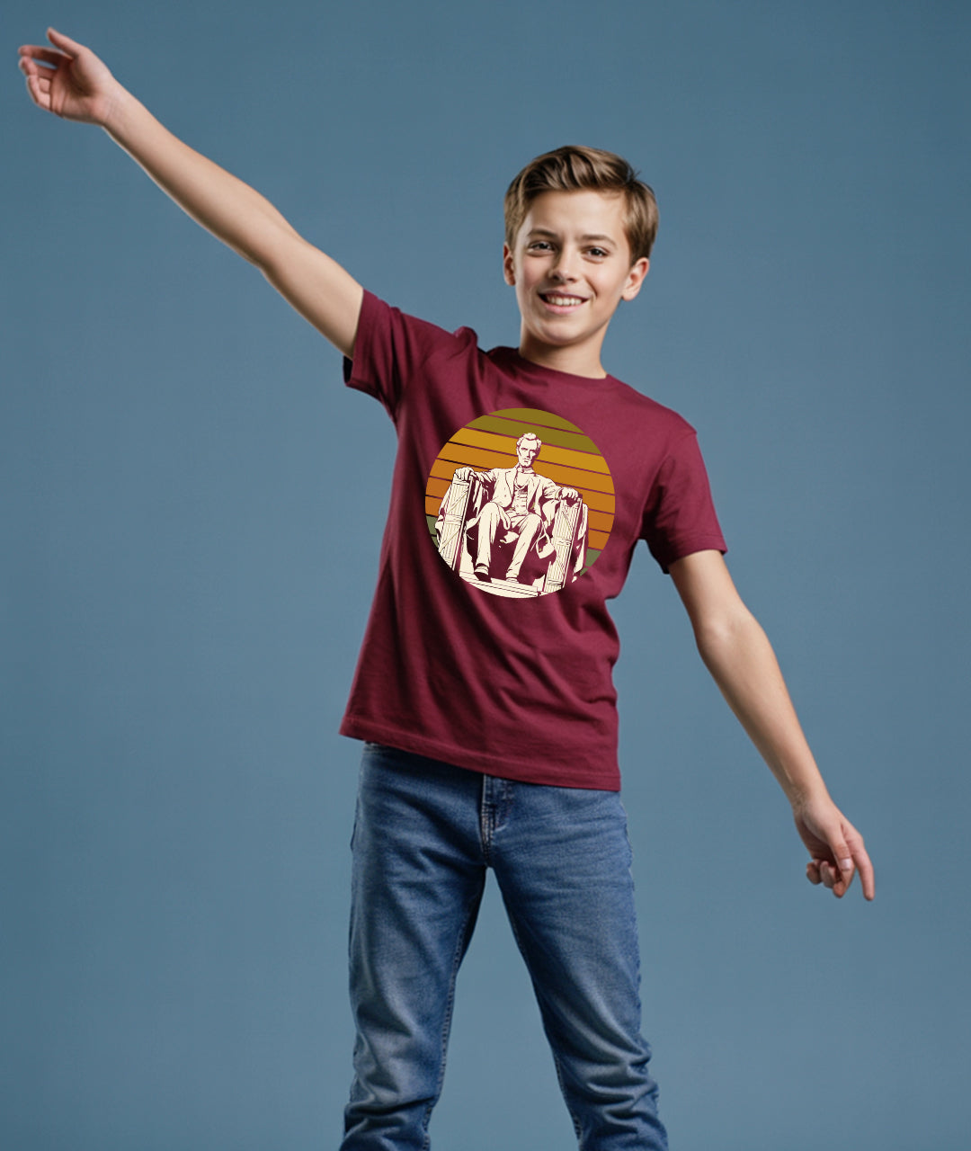 Lincoln Memorial Retro Art – Youth T-Shirt