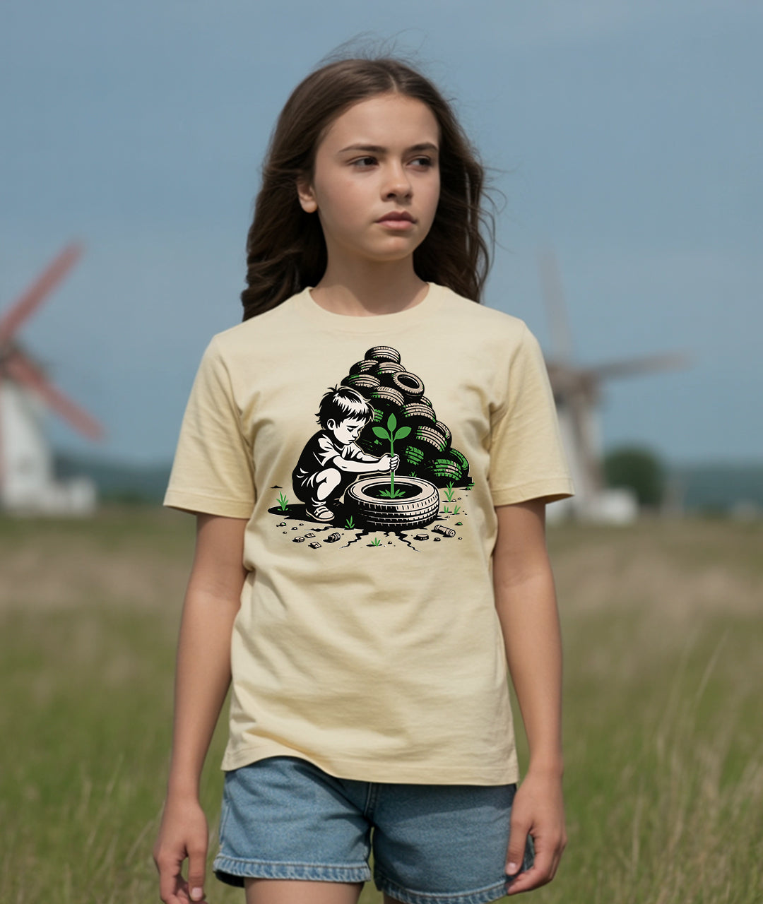 Boy Planting Seedling Youth T-Shirt