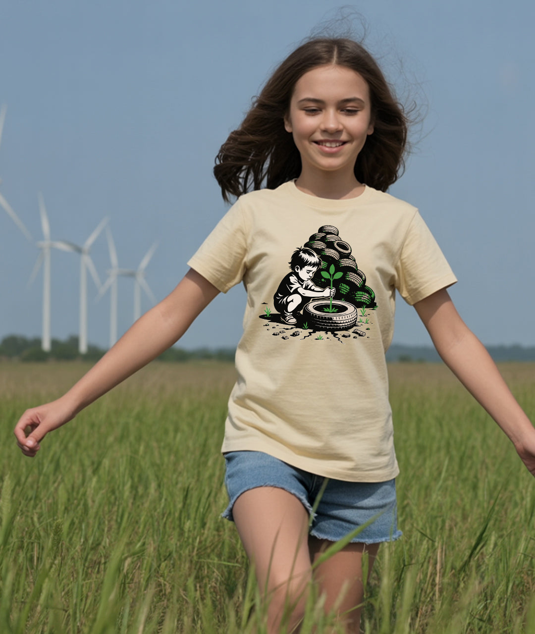 Boy Planting Seedling Youth T-Shirt