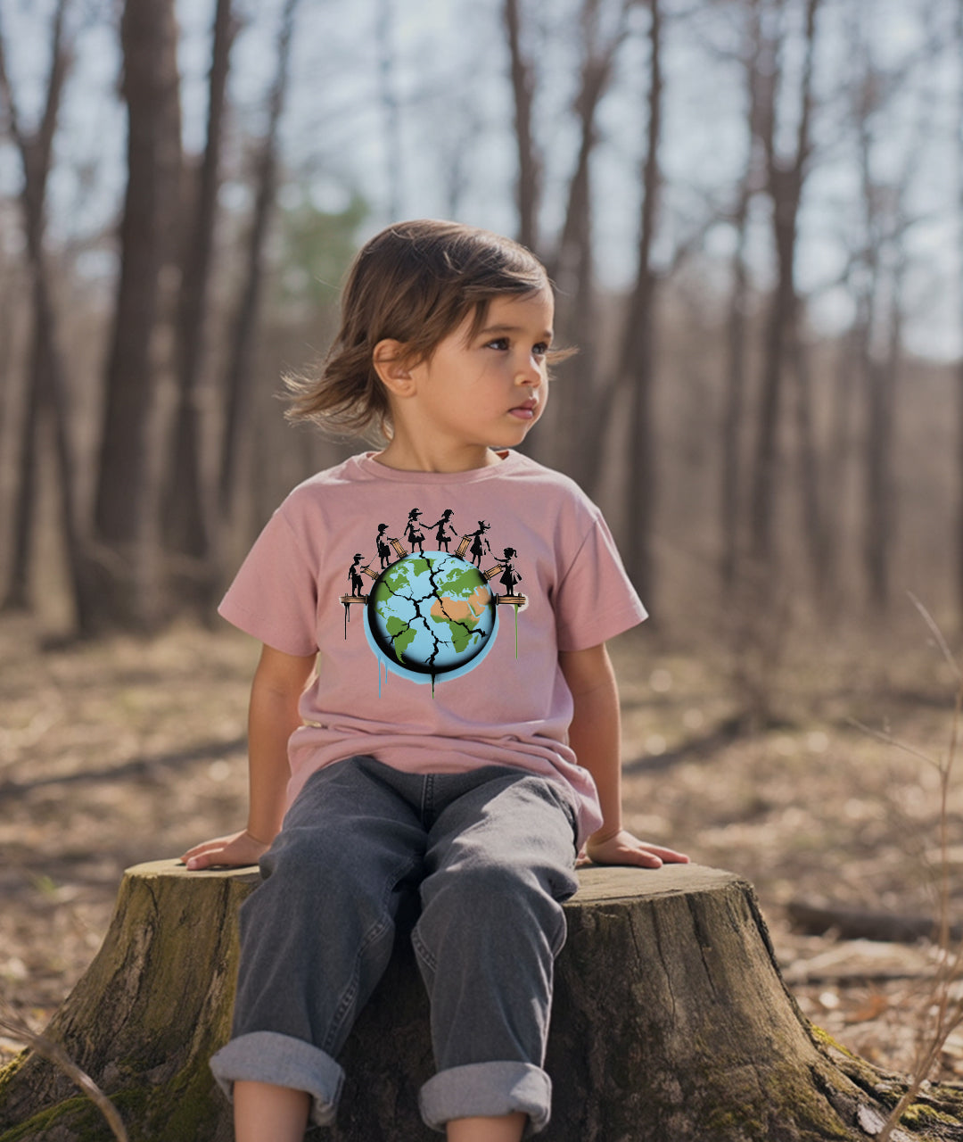 Kids Building Bridges on Earth Toddler Tee