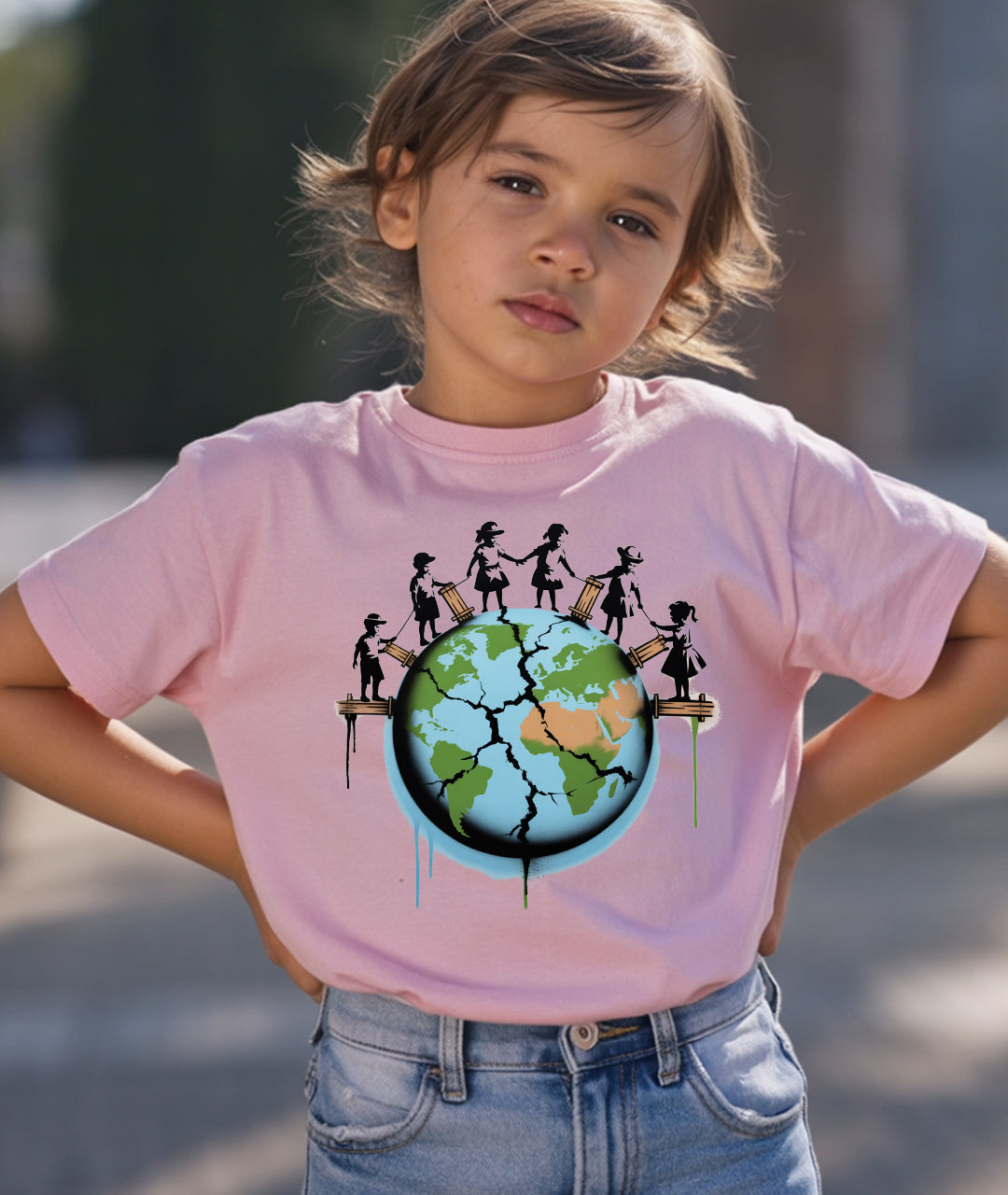 Kids Building Bridges on Earth Toddler Tee