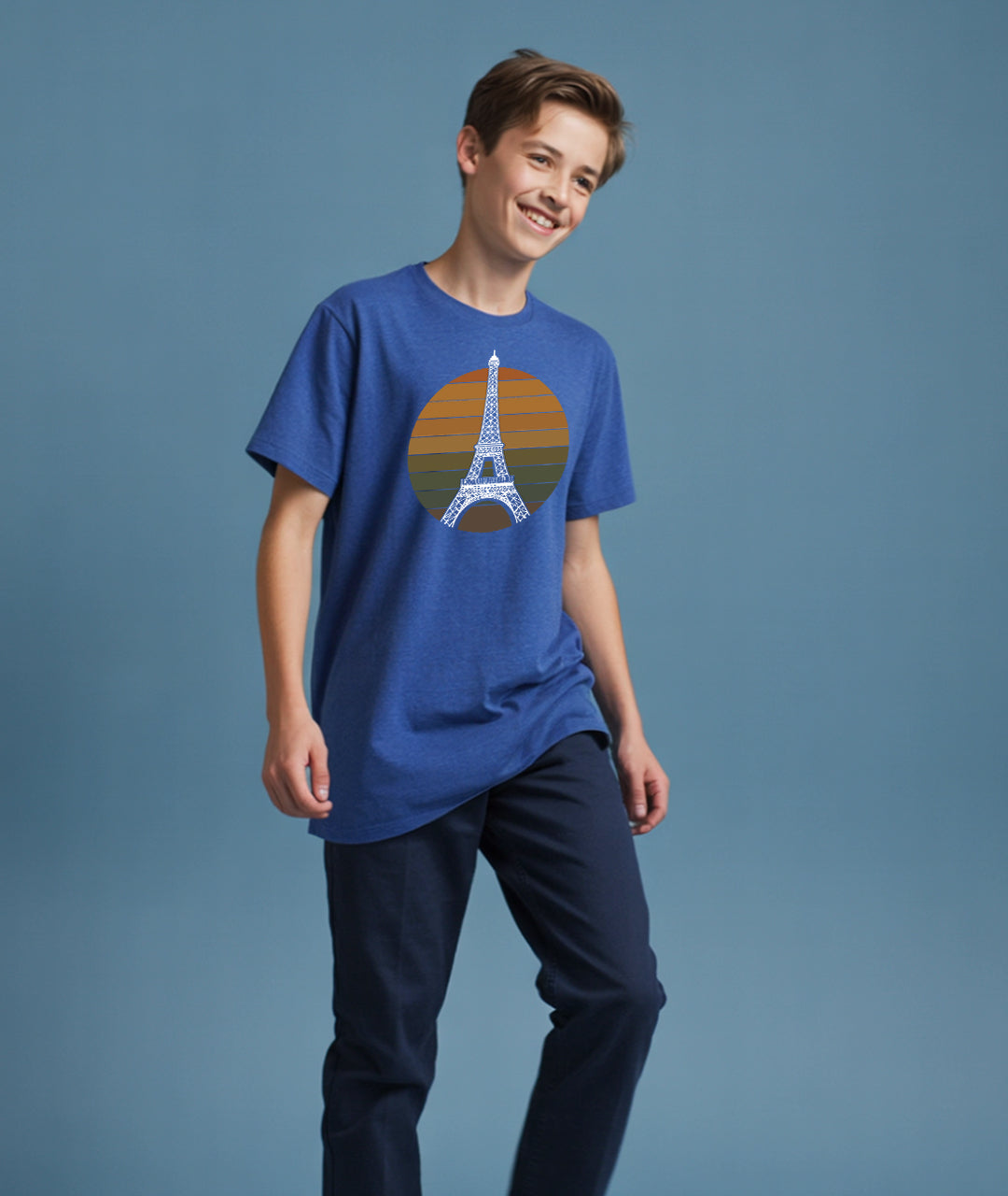 Eiffel Tower Retro Art – Vintage Paris Youth T-Shirt