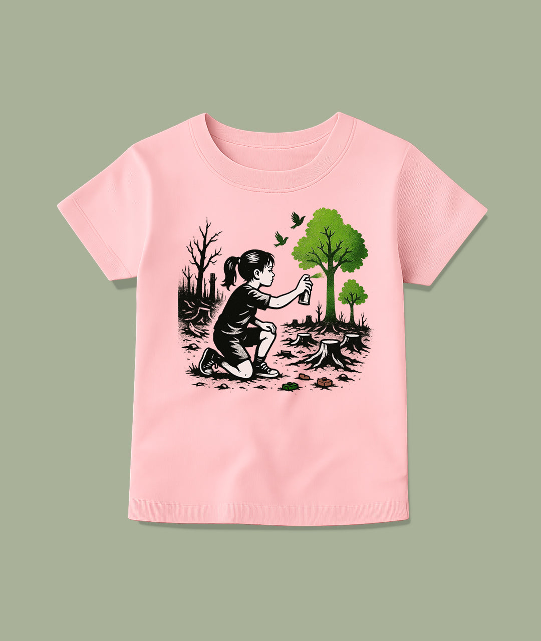 Girl Painting Trees Street Art Toddler Tee
