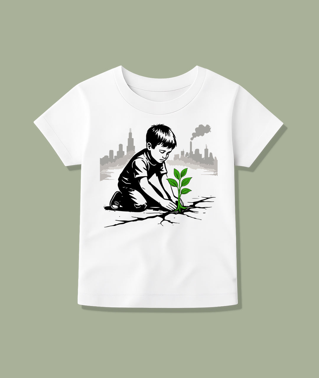 Boy Planting Tree Toddler Tee
