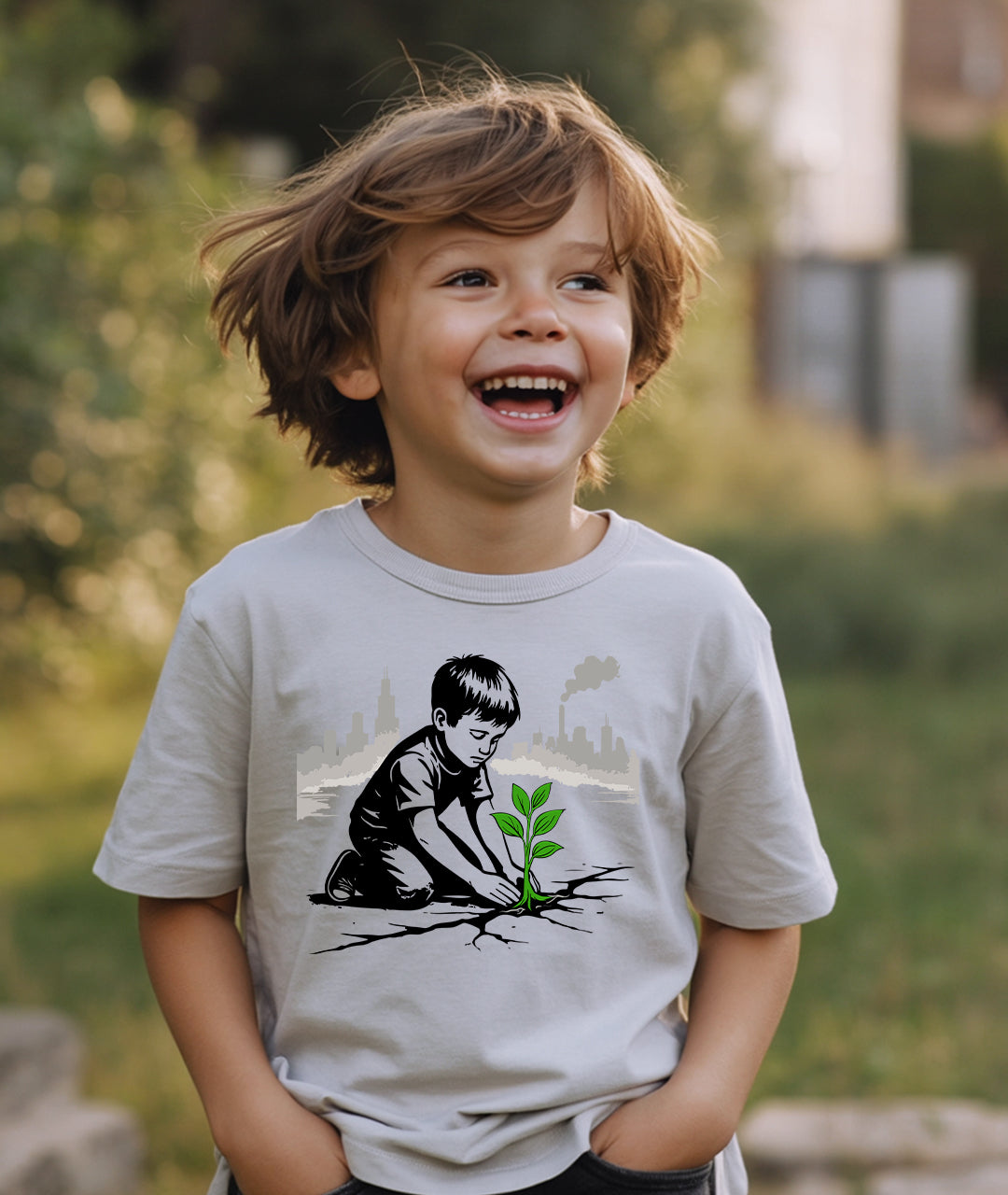 Boy Planting Tree Toddler Tee