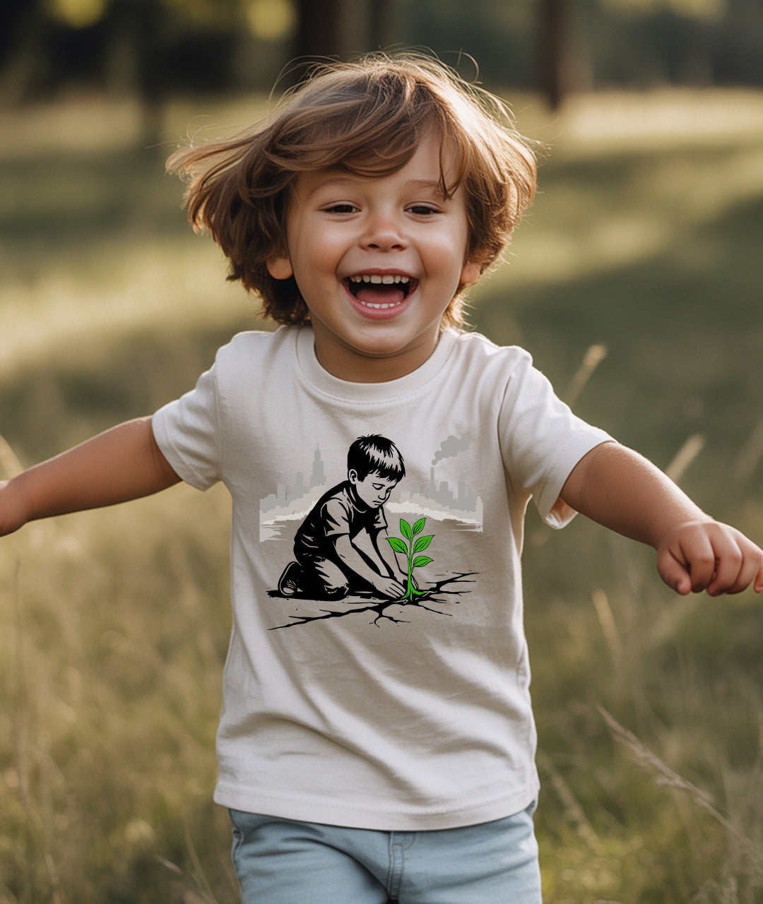 Boy Planting Tree Toddler Tee