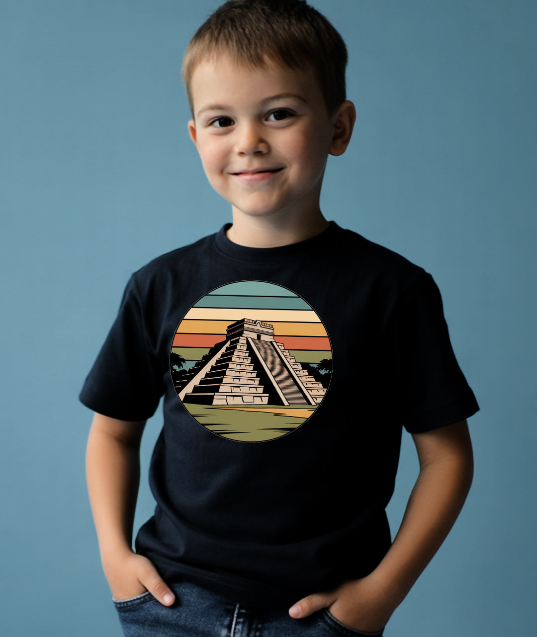 Chichen Itza Retro Art – Mayan Toddler Tee