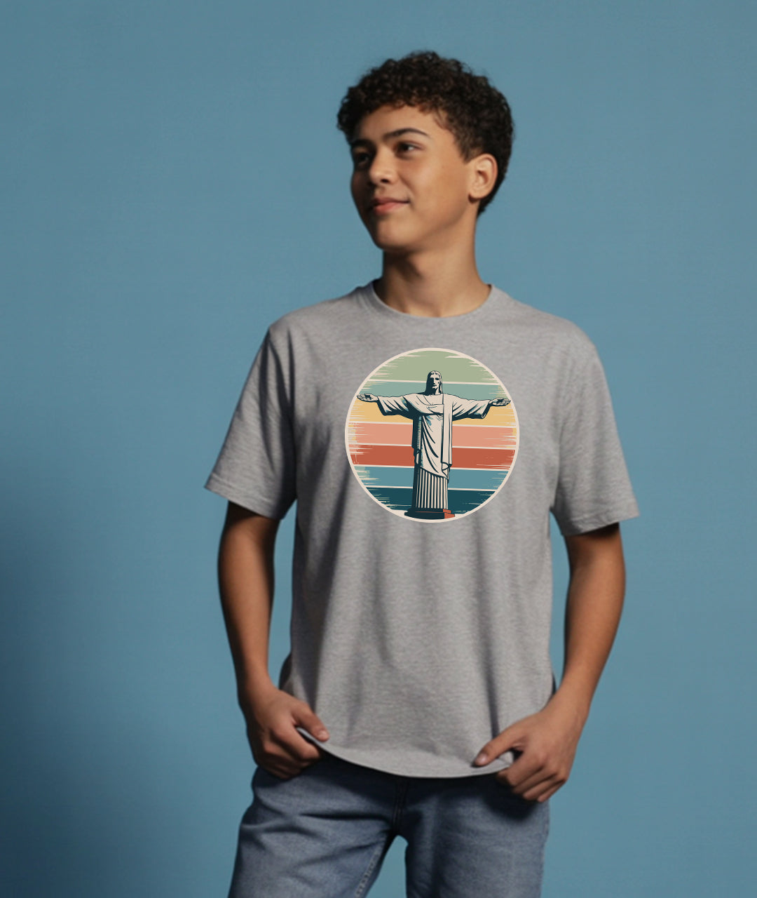 Christ the Redeemer Retro Art – Vintage Youth T-Shirt