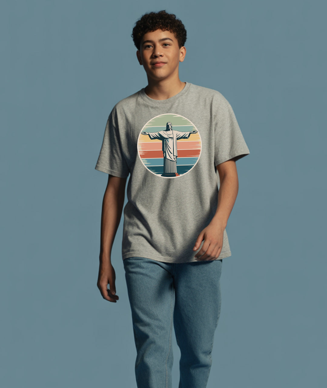 Christ the Redeemer Retro Art – Vintage Youth T-Shirt
