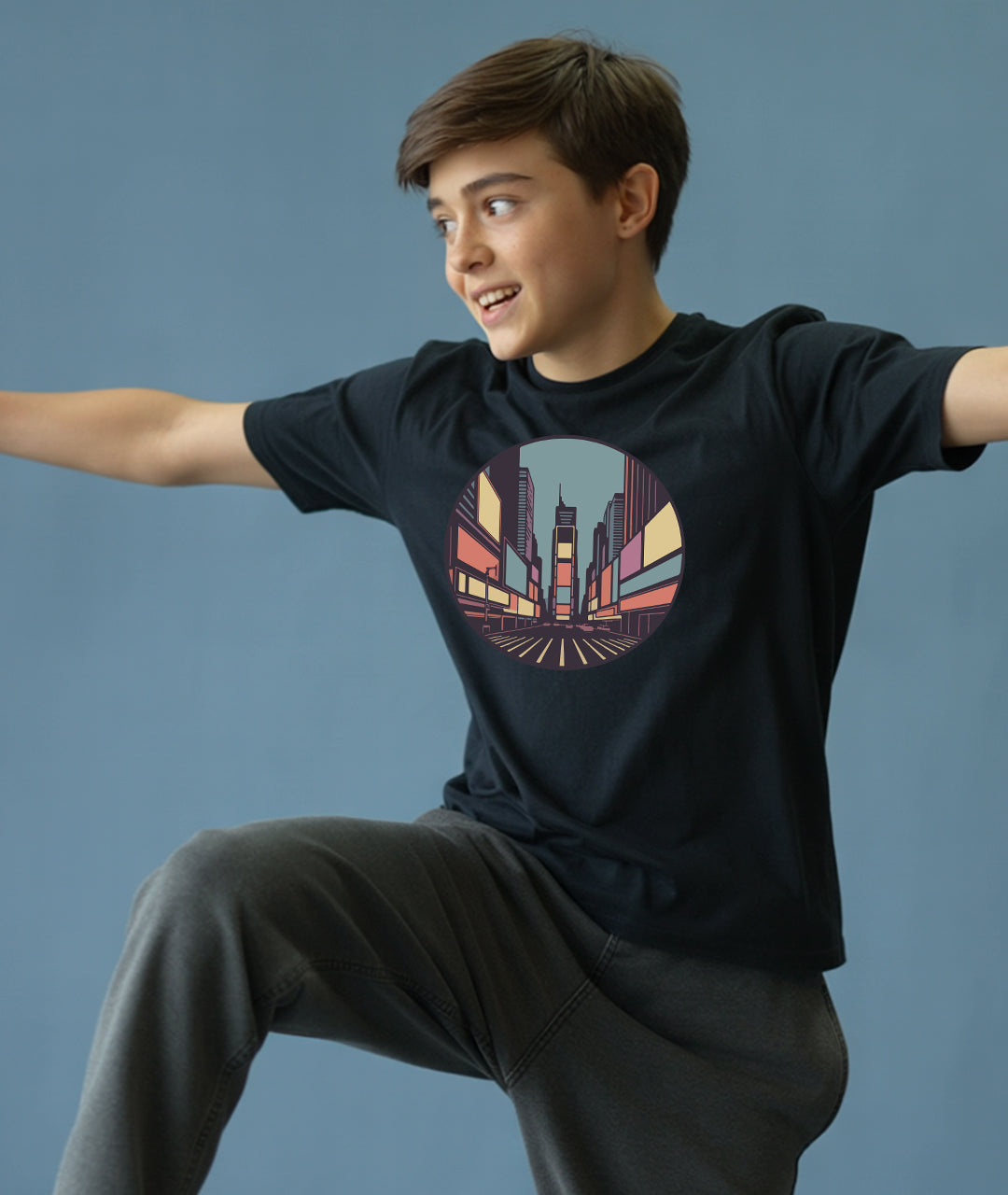 Times Square Retro Art – NYC Youth T-Shirt