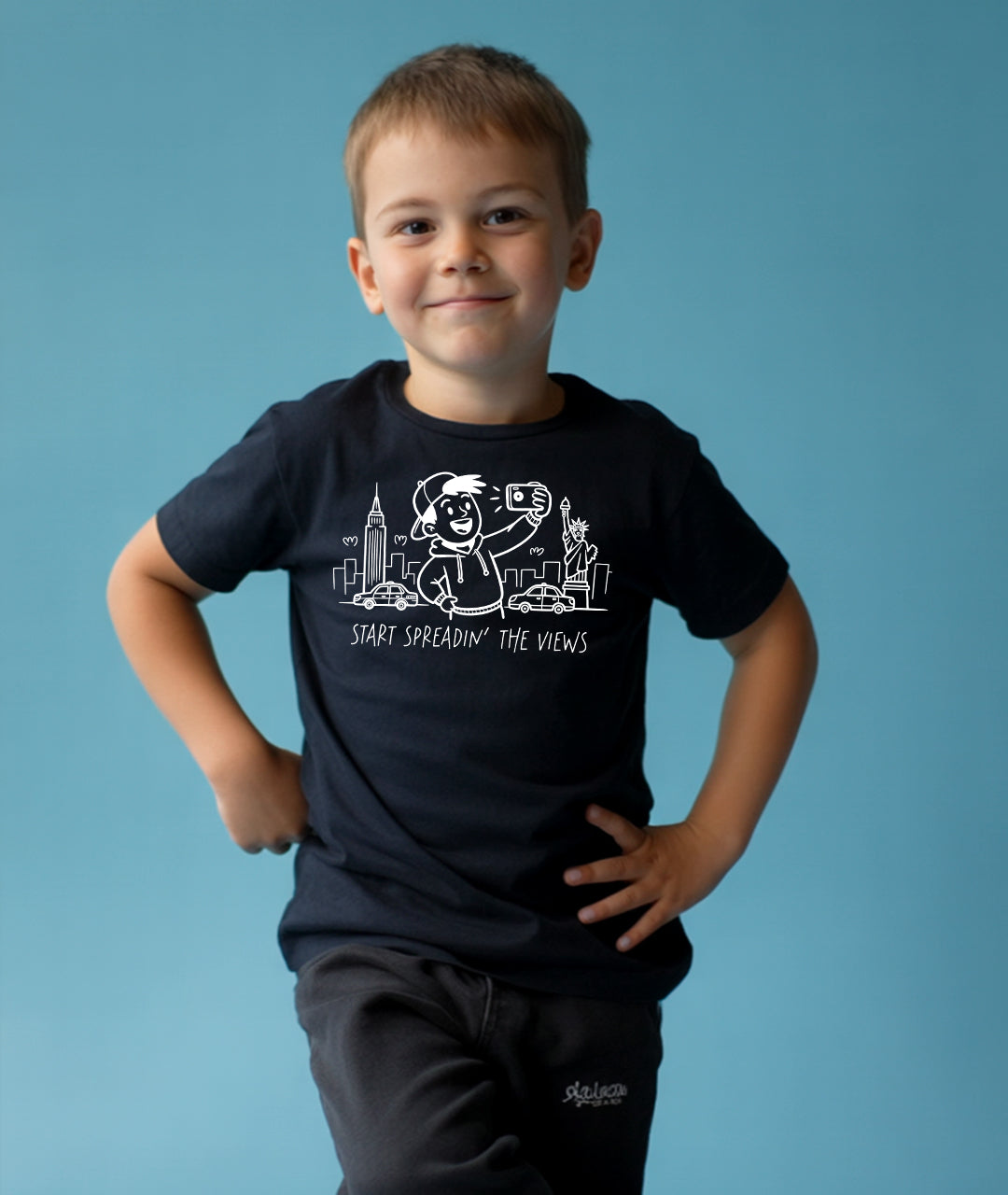 Start Spreading the Views Black Toddler Tee