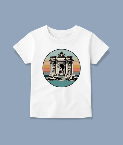 Trevi Fountain Retro Sunset – Vintage Rome Art Toddler Tee