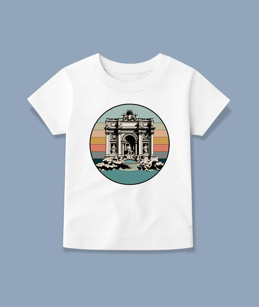 Trevi Fountain Retro Sunset – Vintage Rome Art Toddler Tee