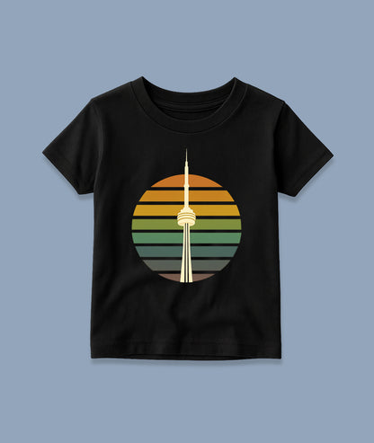 Toronto Skyline Retro Art – CN Tower Toddler Tee