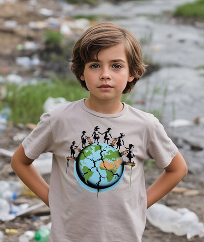 Kids Building Bridges on Earth Youth T-Shirt
