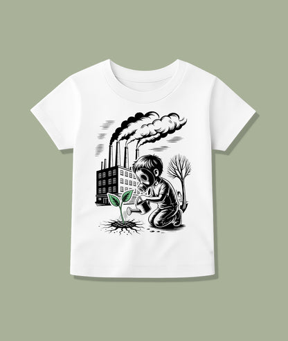 Gas Mask Boy – Eco Street Art Toddler Tee
