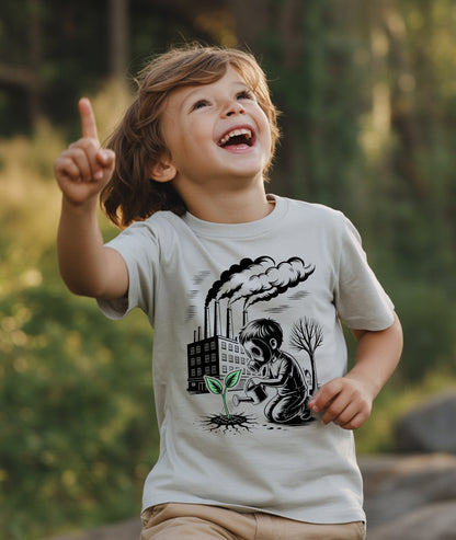 Gas Mask Boy – Eco Street Art Toddler Tee