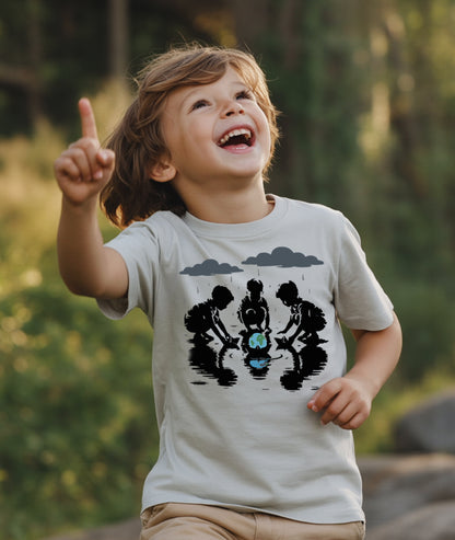Kids with Earth Boat – Eco Art Toddler Tee