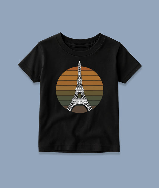 Eiffel Tower Retro Art – Vintage Paris Toddler Tee