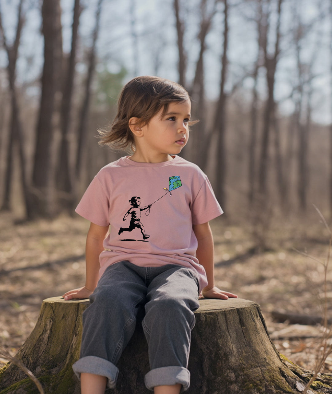 Child with Kite Design Toddler Tee