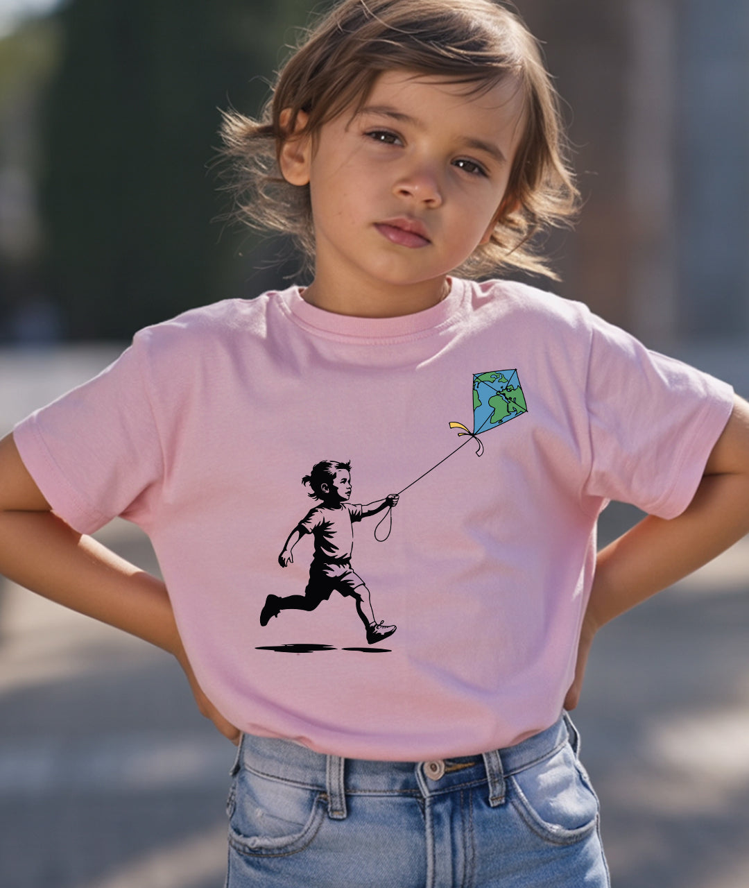 Child with Kite Design Toddler Tee