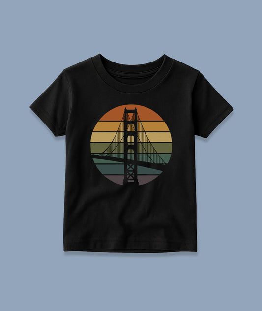 Golden Gate Retro Sunset – Vintage Art Toddler Tee