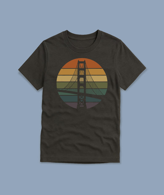Golden Gate Retro Sunset – Vintage Art Youth T-Shirt
