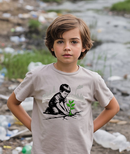 Boy Planting Tree Youth T-Shirt